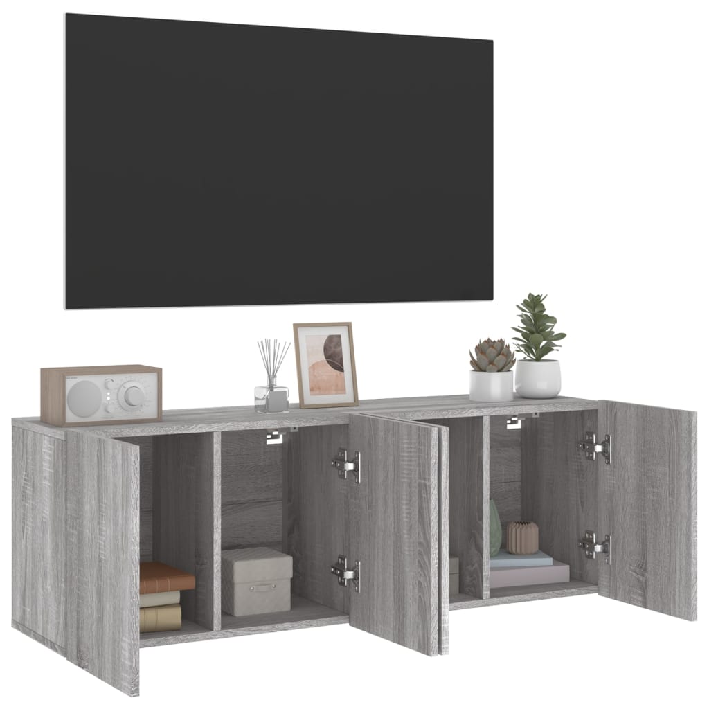 Meubles TV muraux 2 pcs sonoma gris 60x30x41 cm