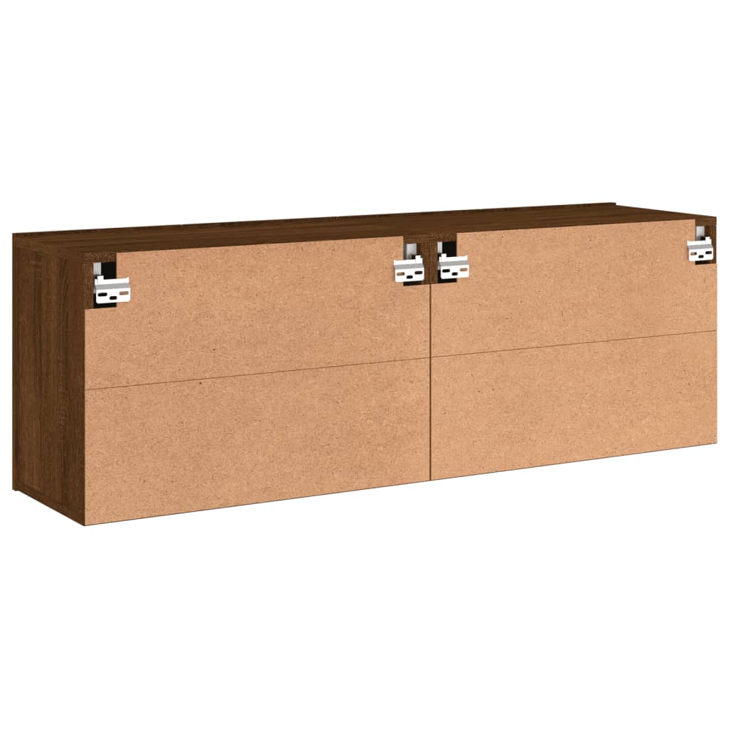 Meubles TV muraux 2 pcs chêne marron 60x30x41 cm