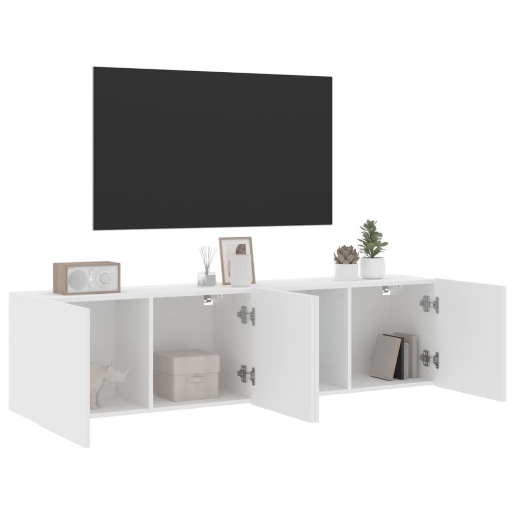 Meubles TV muraux 2 pcs blanc 80x30x41 cm