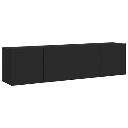 Meubles TV muraux 2 pcs noir 80x30x41 cm