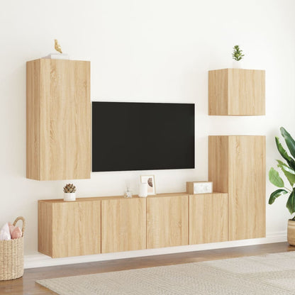 Meubles TV muraux 2 pcs chêne sonoma 80x30x41 cm