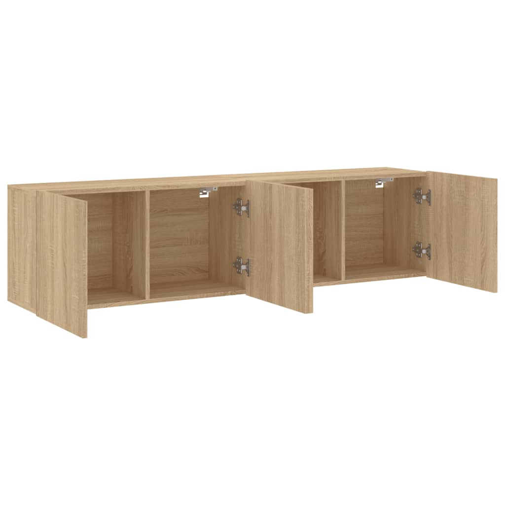 Meubles TV muraux 2 pcs chêne sonoma 80x30x41 cm