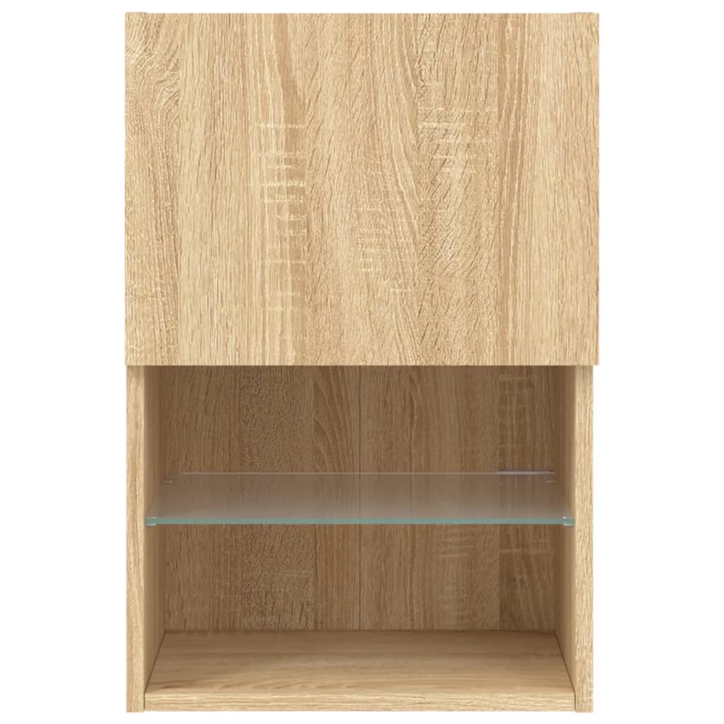 Meubles TV avec lumières LED 2 pcs chêne sonoma 40,5x30x60 cm