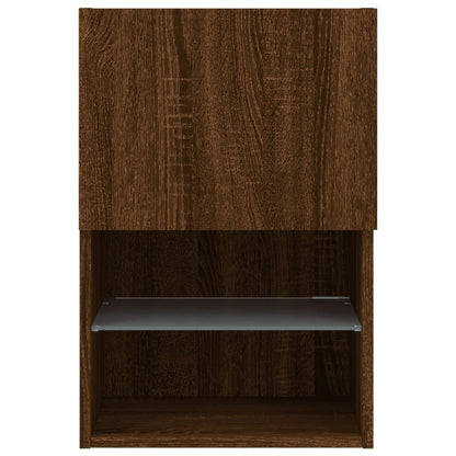 Meubles TV avec lumières LED 2 pcs chêne marron 40,5x30x60 cm