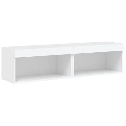 Meubles TV avec lumières LED 2 pcs blanc 60x30x30 cm