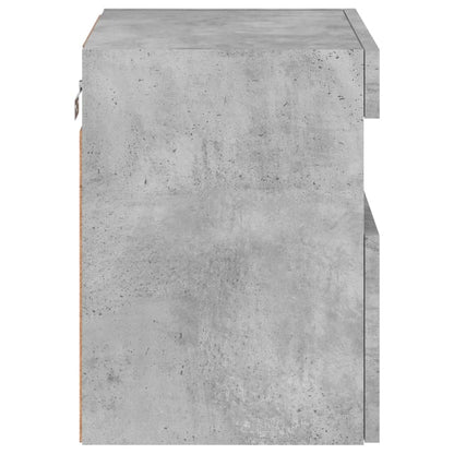 Meubles TV muraux et lumières LED 2pcs gris béton 40x30x40 cm