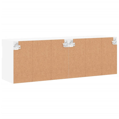 Meubles TV muraux avec lumières LED 2 pcs blanc 60x30x40 cm