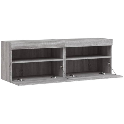 Meubles TV muraux et lumières LED 2pcs sonoma gris 60x30x40 cm