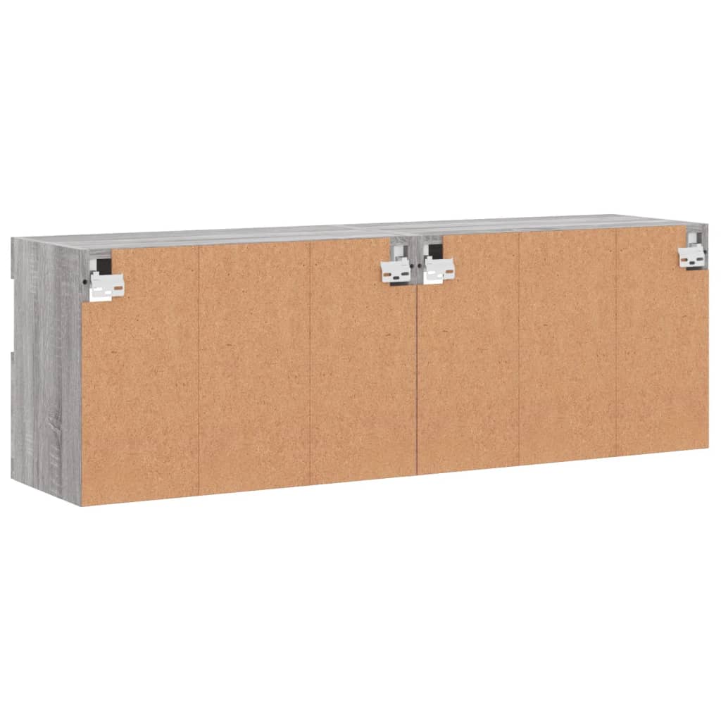 Meubles TV muraux et lumières LED 2pcs sonoma gris 60x30x40 cm