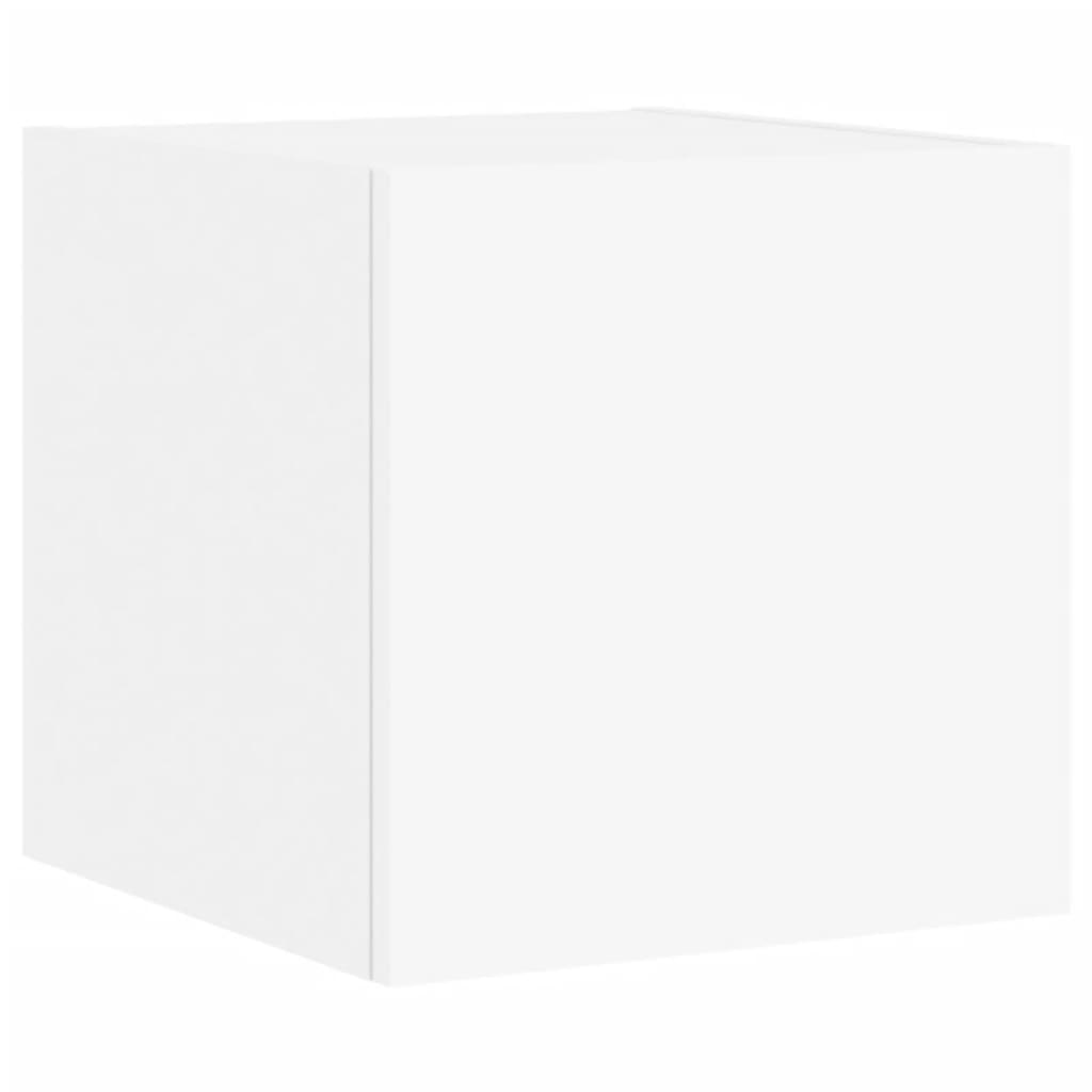 Meubles TV muraux avec lumières LED 2 pcs blanc 30,5x35x30 cm