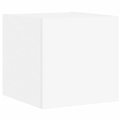 Meubles TV muraux avec lumières LED 2 pcs blanc 30,5x35x30 cm