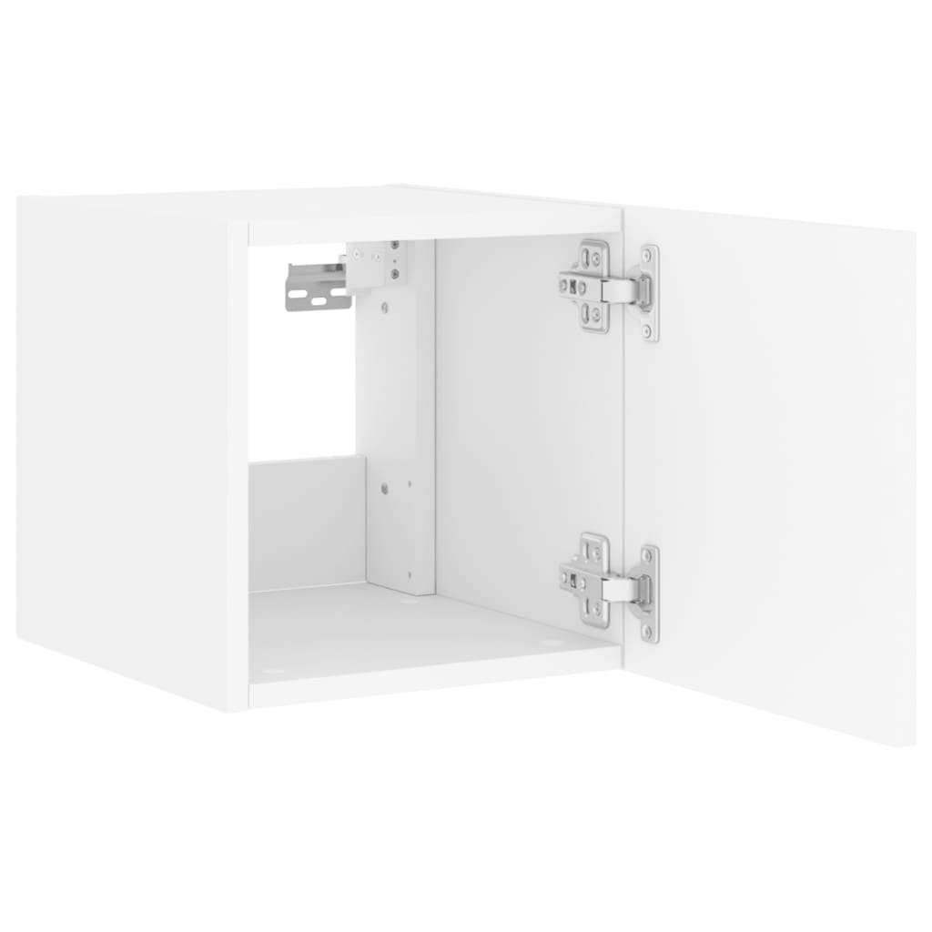 Meubles TV muraux avec lumières LED 2 pcs blanc 30,5x35x30 cm