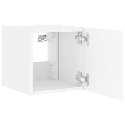 Meubles TV muraux avec lumières LED 2 pcs blanc 30,5x35x30 cm