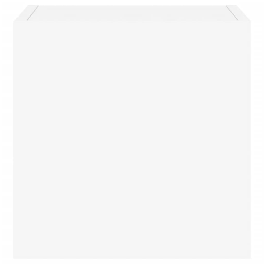 Meubles TV muraux avec lumières LED 2 pcs blanc 30,5x35x30 cm