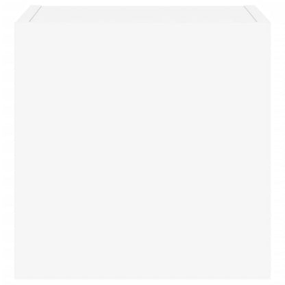 Meubles TV muraux avec lumières LED 2 pcs blanc 30,5x35x30 cm