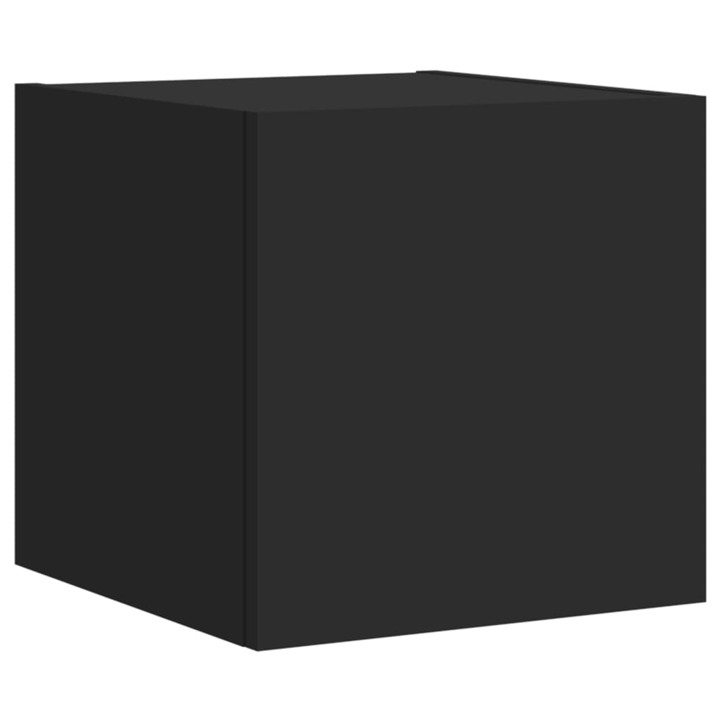 Meubles TV muraux avec lumières LED 2 pcs noir 30,5x35x30 cm