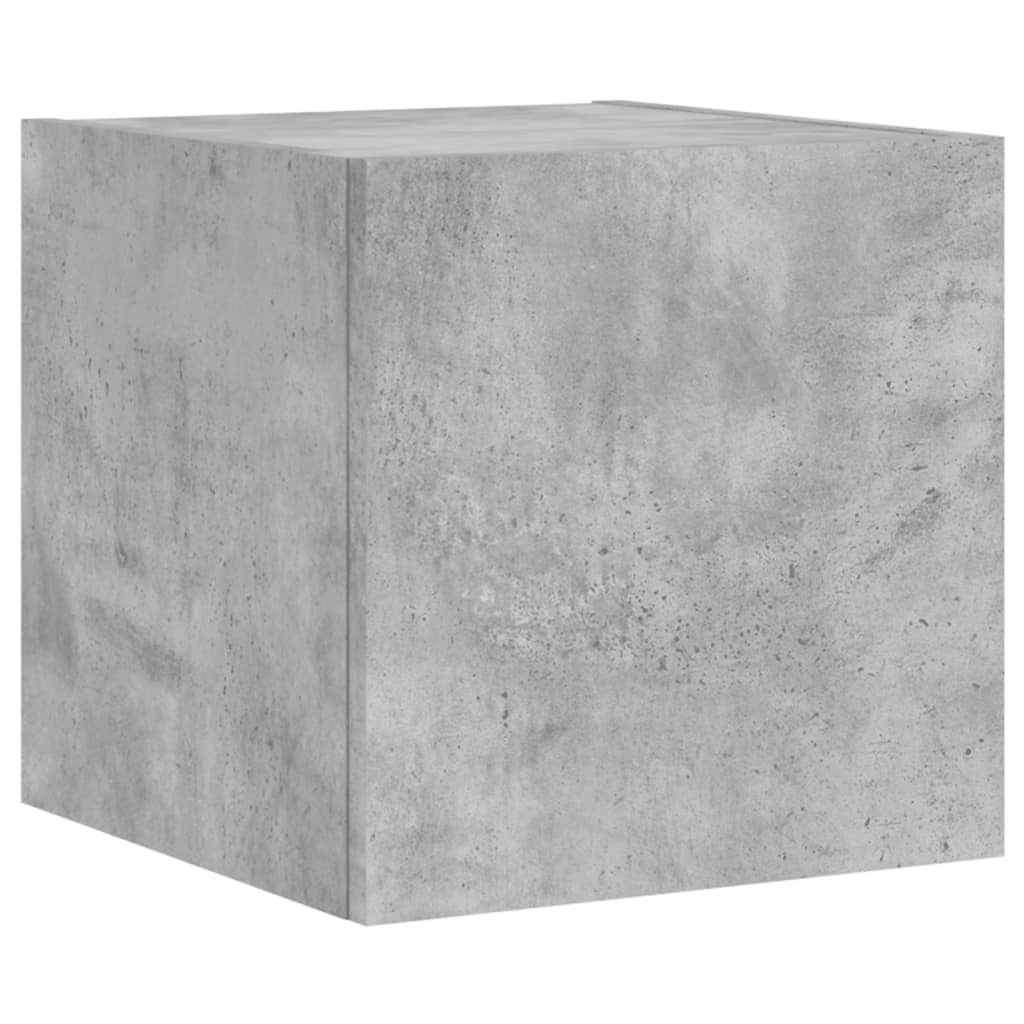 Meubles TV muraux et lumières LED 2pcs gris béton 30,5x35x30 cm