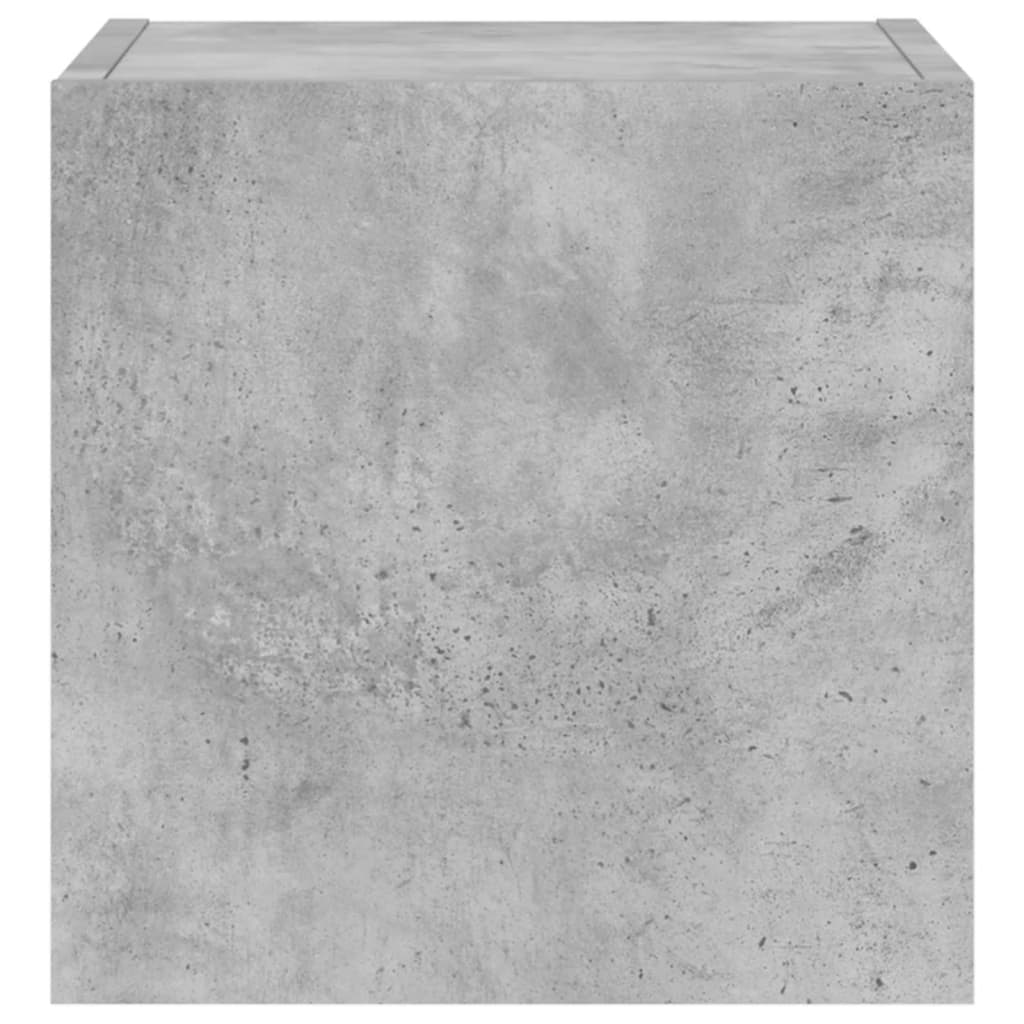 Meubles TV muraux et lumières LED 2pcs gris béton 30,5x35x30 cm