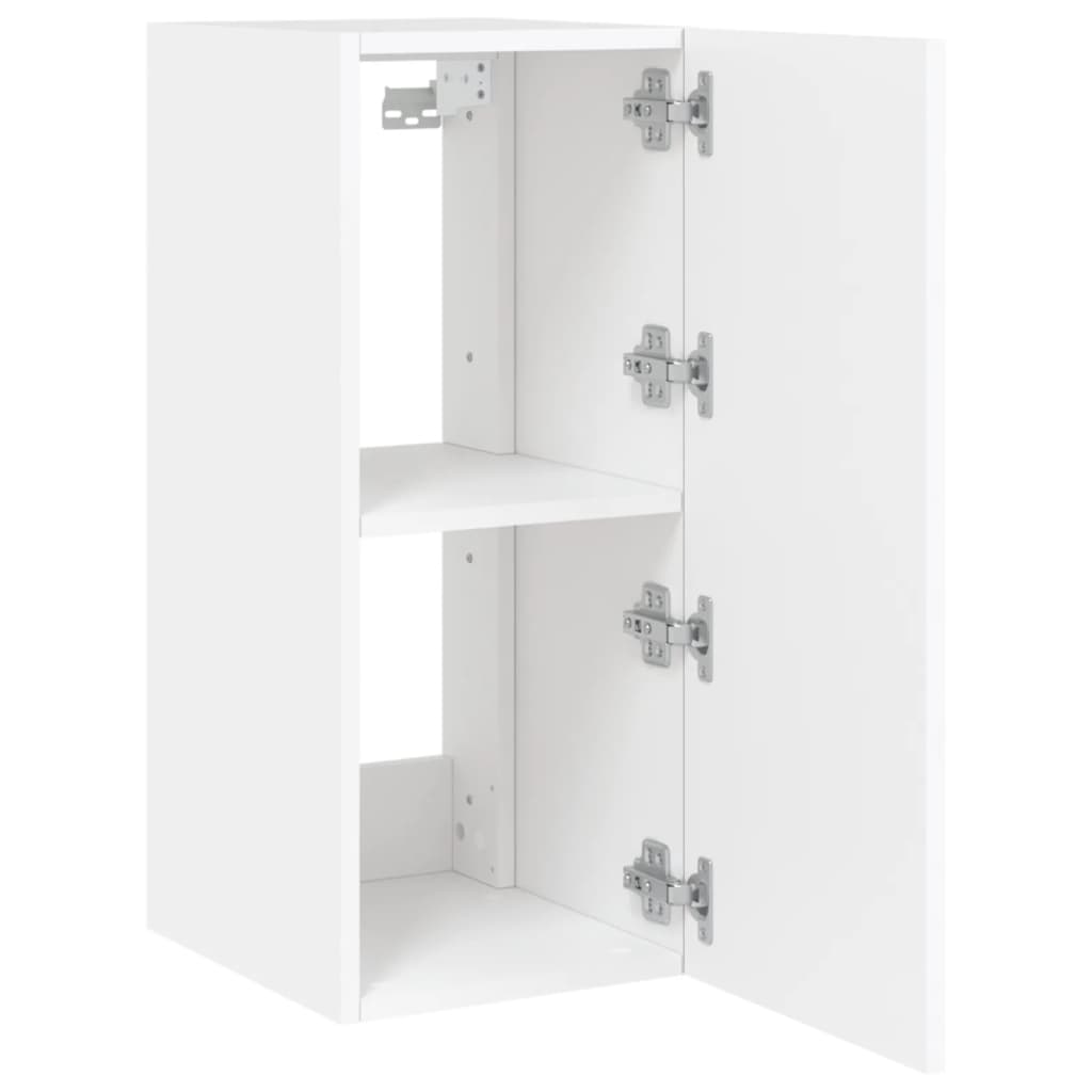 Meubles TV muraux avec lumières LED 2 pcs blanc 30,5x35x70 cm