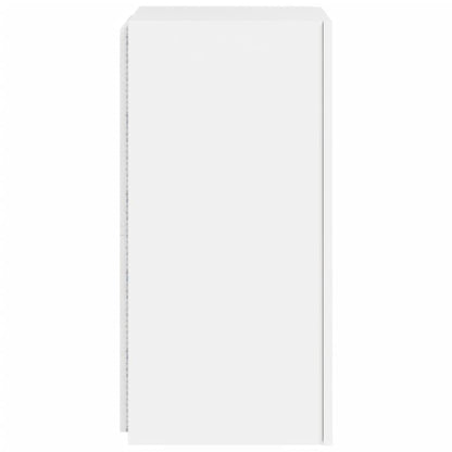 Meubles TV muraux avec lumières LED 2 pcs blanc 30,5x35x70 cm