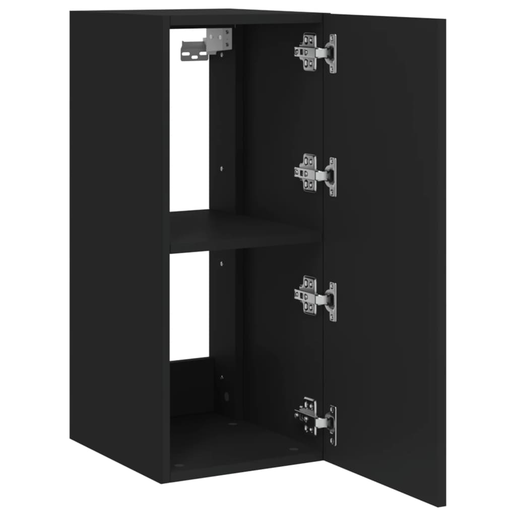 Meubles TV muraux avec lumières LED 2 pcs noir 30,5x35x70 cm