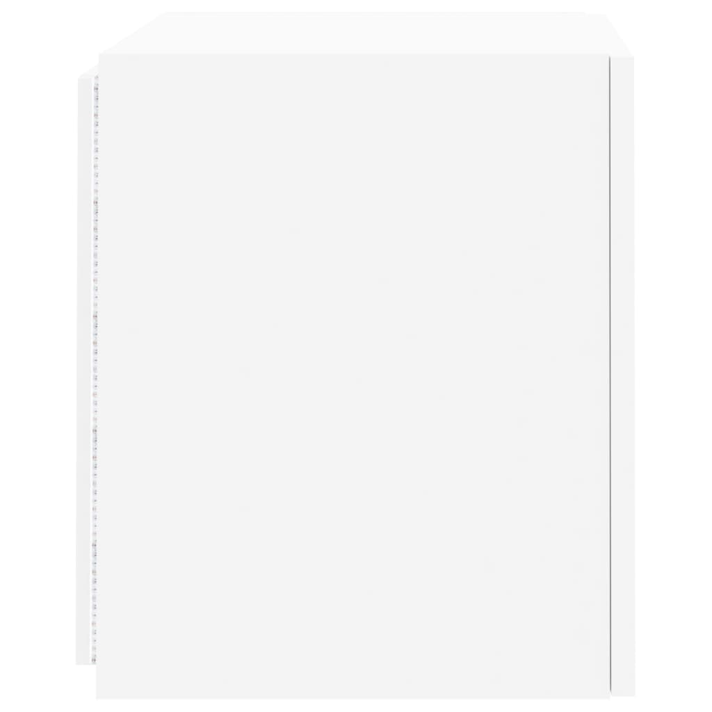 Meubles TV muraux avec lumières LED 2 pcs blanc 40,5x35x40 cm