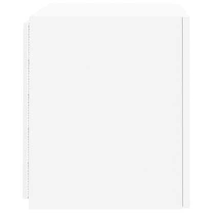 Meubles TV muraux avec lumières LED 2 pcs blanc 40,5x35x40 cm