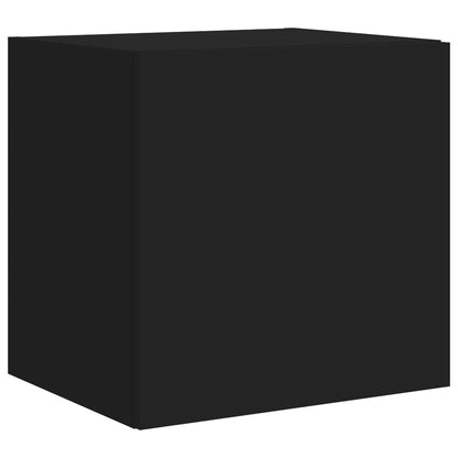 Meubles TV muraux avec lumières LED 2 pcs noir 40,5x35x40 cm