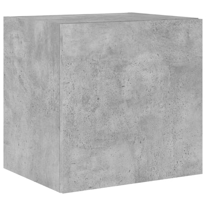 Meubles TV muraux et lumières LED 2pcs gris béton 40,5x35x40 cm