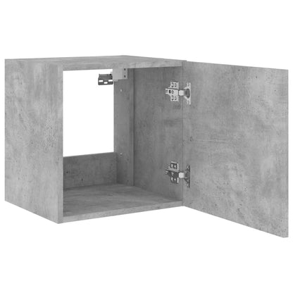 Meubles TV muraux et lumières LED 2pcs gris béton 40,5x35x40 cm