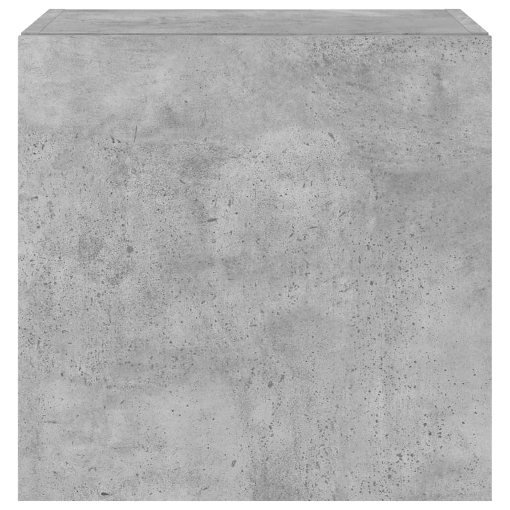 Meubles TV muraux et lumières LED 2pcs gris béton 40,5x35x40 cm