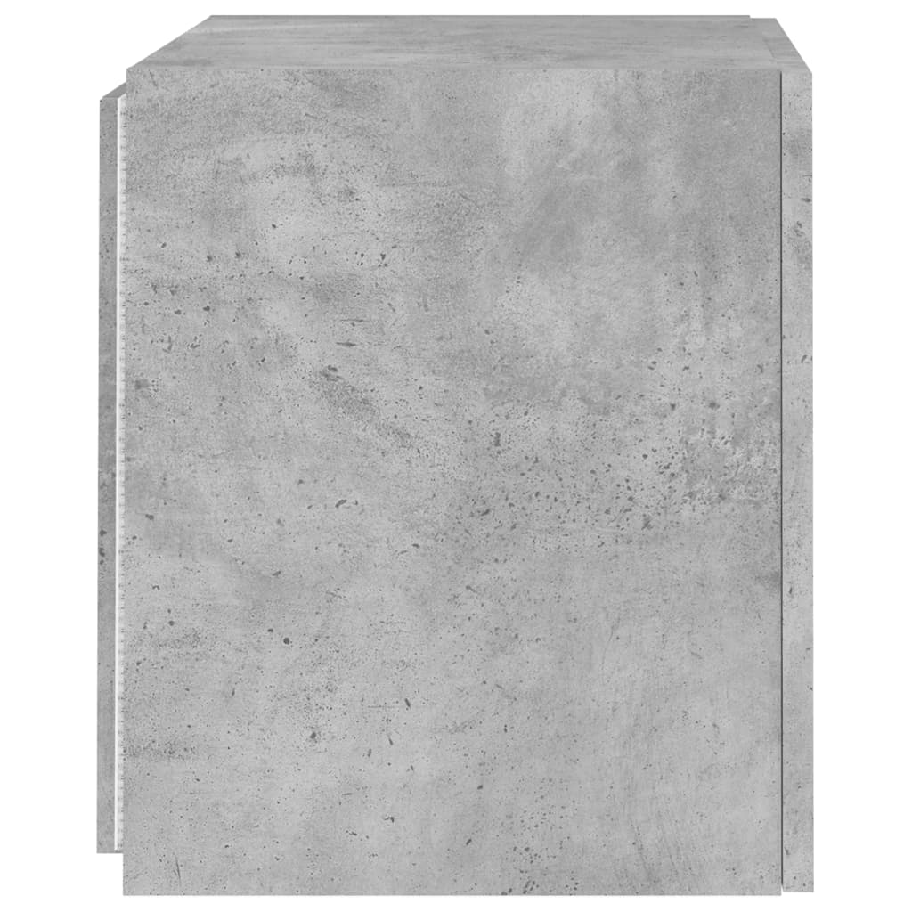 Meubles TV muraux et lumières LED 2pcs gris béton 40,5x35x40 cm