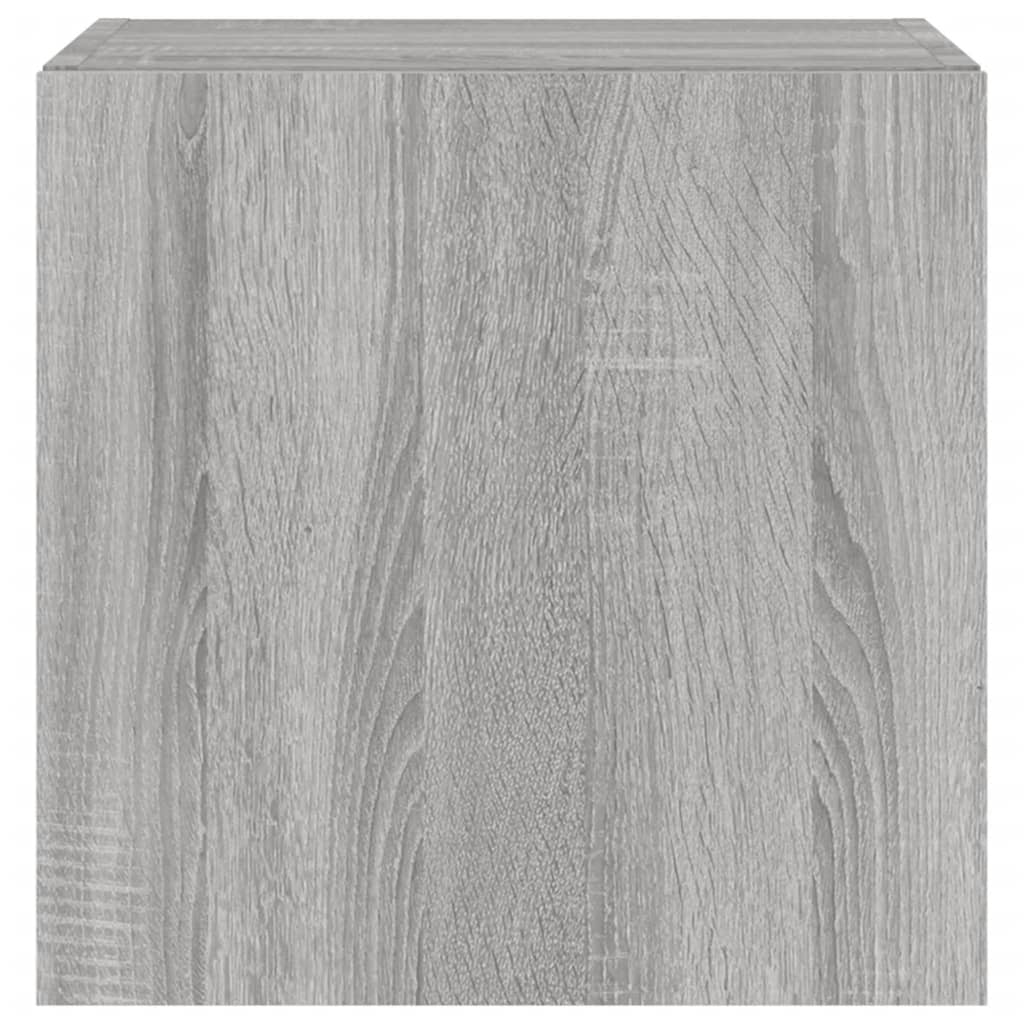 Meubles TV muraux et lumières LED 2pcs sonoma gris 40,5x35x40cm