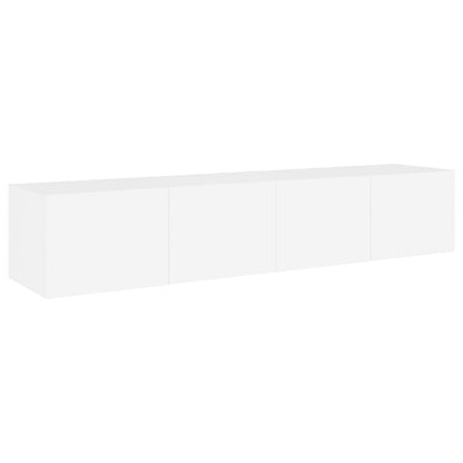 Meubles TV muraux avec lumières LED 2 pcs blanc 80x35x31 cm