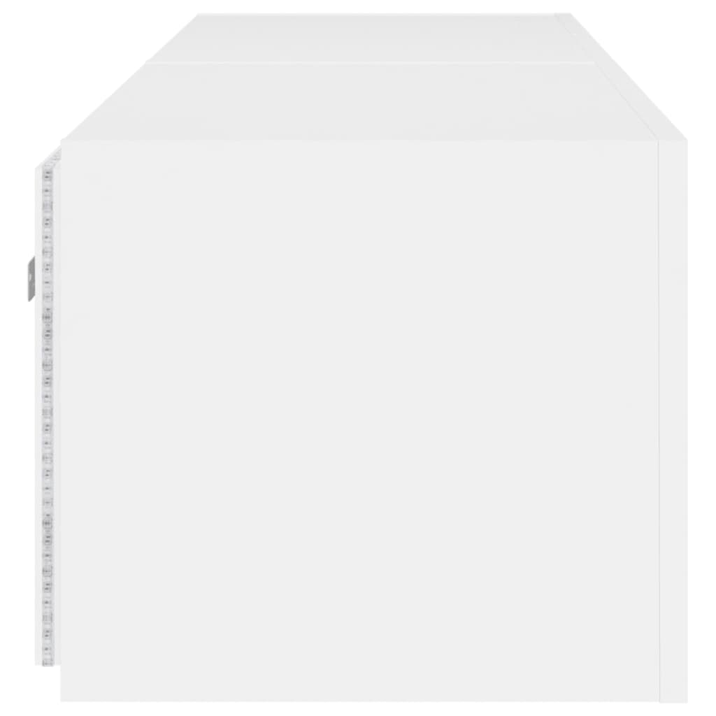 Meubles TV muraux avec lumières LED 2 pcs blanc 80x35x31 cm