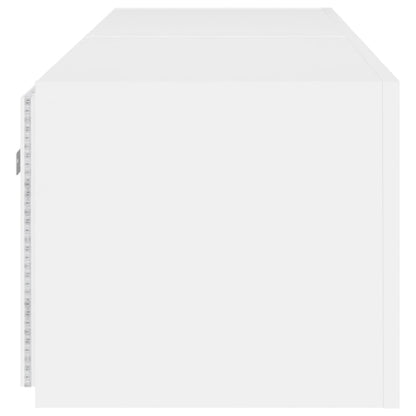 Meubles TV muraux avec lumières LED 2 pcs blanc 80x35x31 cm