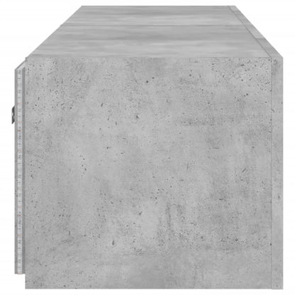 Meubles TV muraux et lumières LED 2pcs gris béton 80x35x31 cm