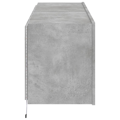 Meubles TV muraux et lumières LED 2pcs gris béton 60x35x41 cm