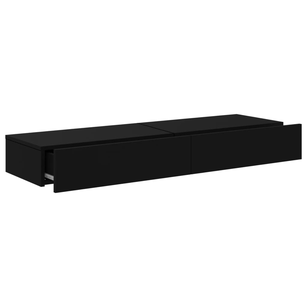 Meubles TV avec éclairage LED 2 pcs noir 60x35x15,5 cm