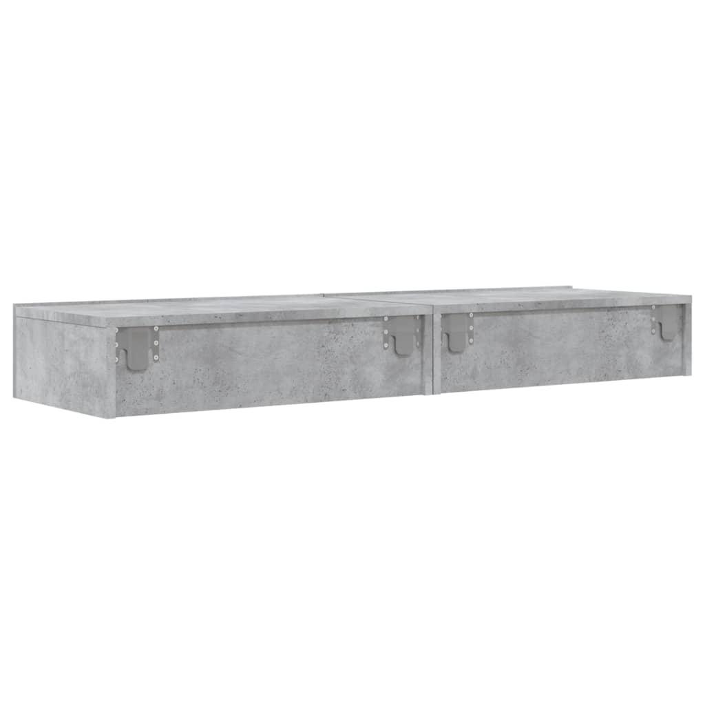 TV cabinets with LED lights 2 pcs concrete gray 60x35x15.5 cm