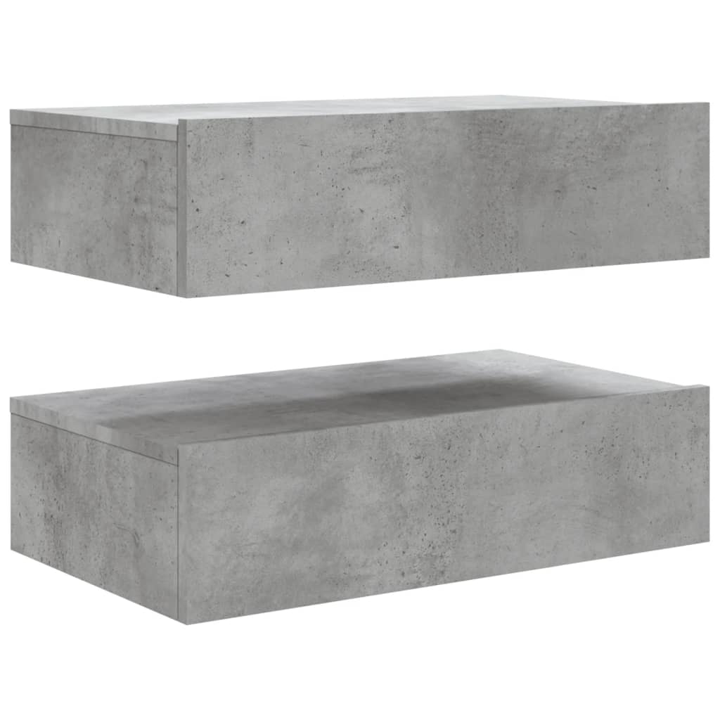 TV cabinets with LED lights 2 pcs concrete gray 60x35x15.5 cm