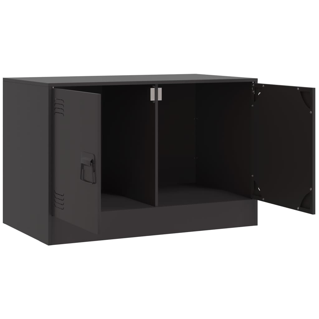 Meubles TV 2 pcs noir 67x39x44 cm acier