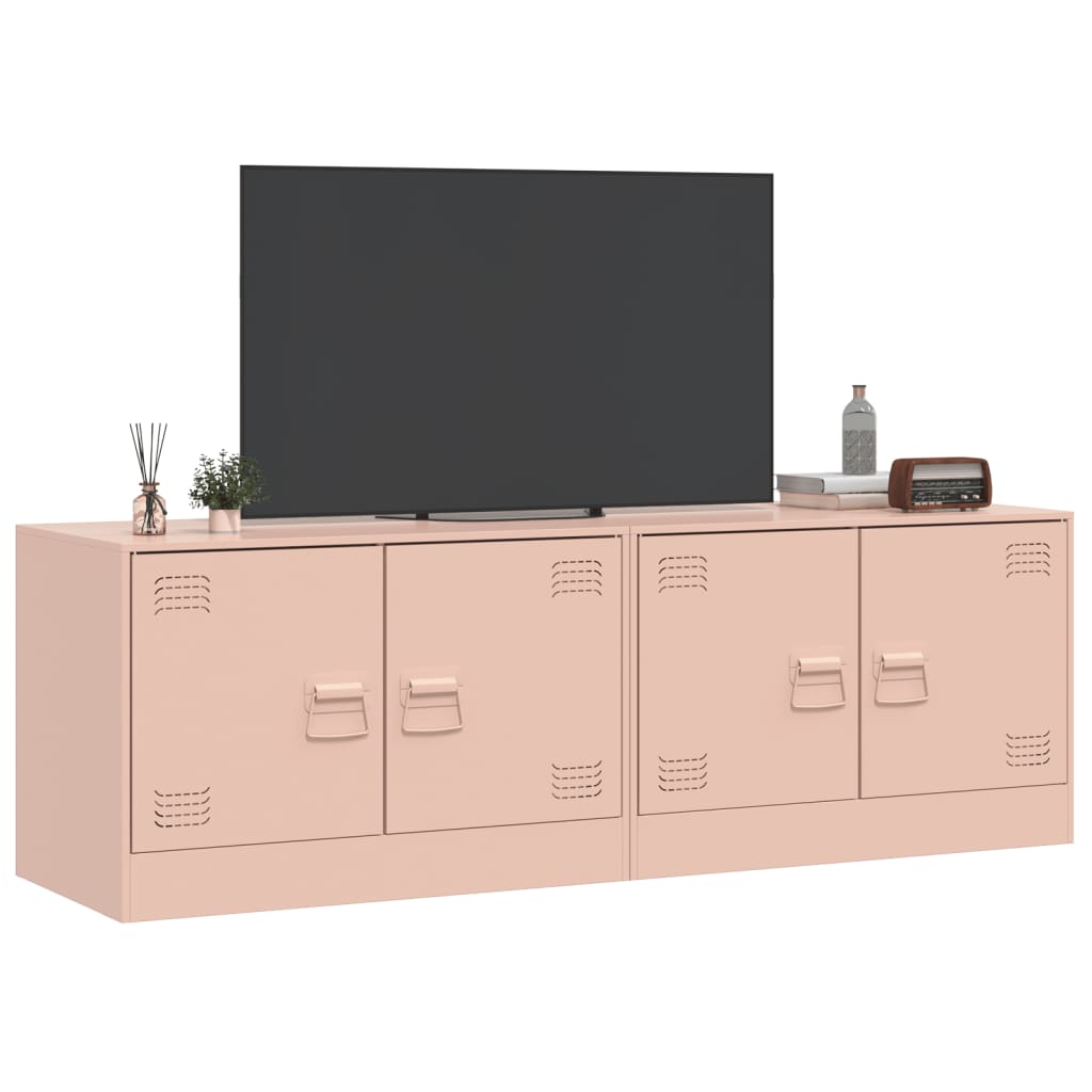 Meubles TV 2 pcs rose 67x39x44 cm acier