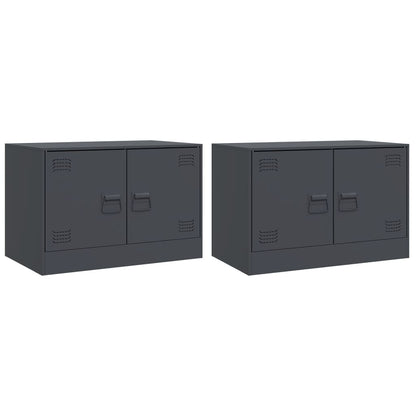 Meubles TV 2 pcs anthracite 67x39x44 cm acier