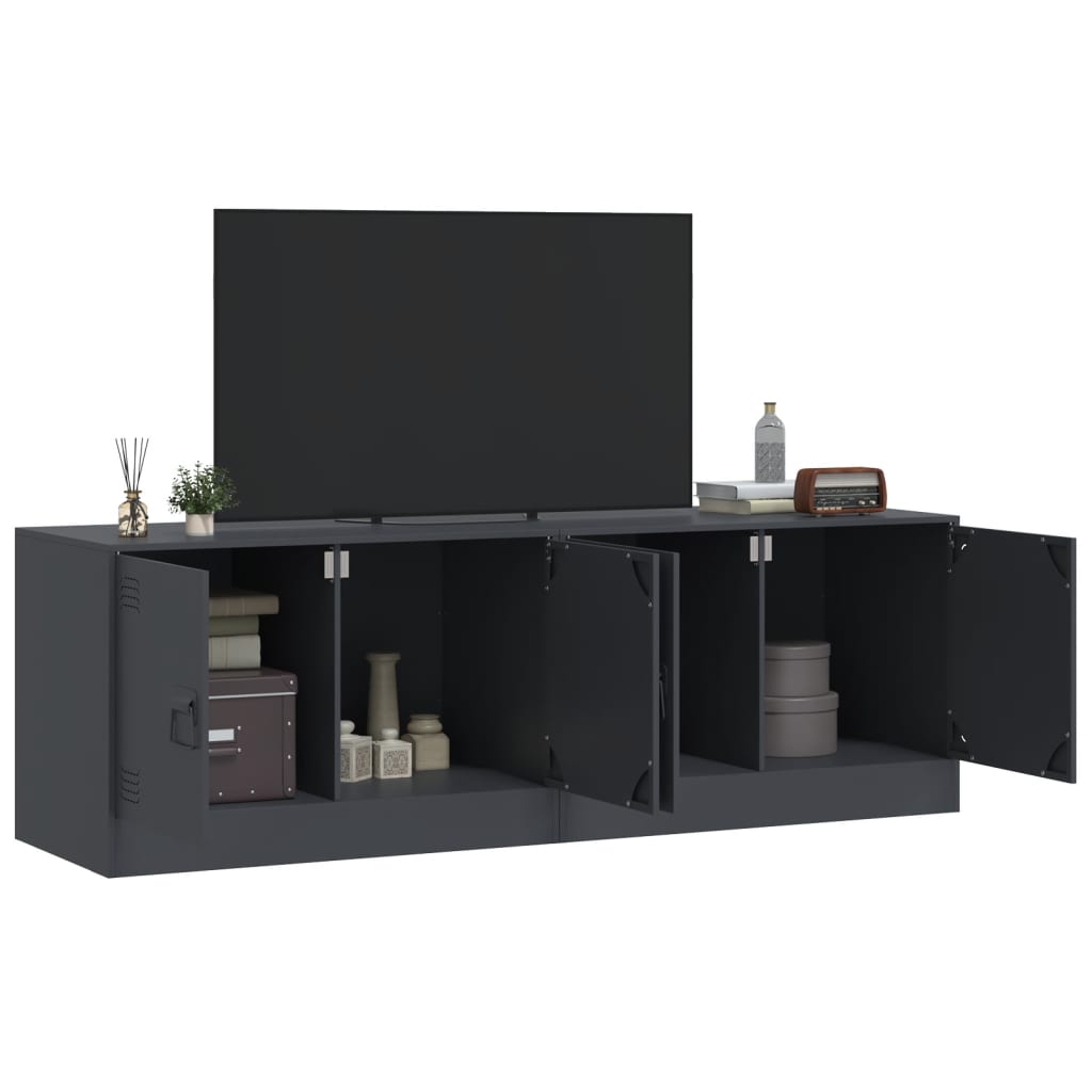 Meubles TV 2 pcs anthracite 67x39x44 cm acier