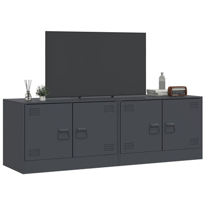 Meubles TV 2 pcs anthracite 67x39x44 cm acier