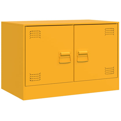 Meubles TV 2 pcs jaune moutarde 67x39x44 cm acier