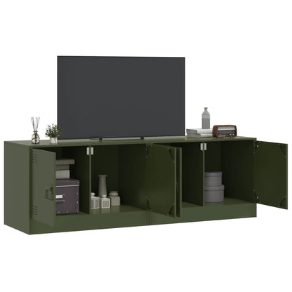 Meubles TV 2 pcs vert olive 67x39x44 cm acier