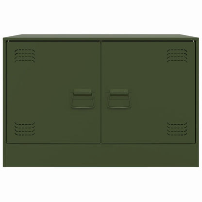 Meubles TV 2 pcs vert olive 67x39x44 cm acier