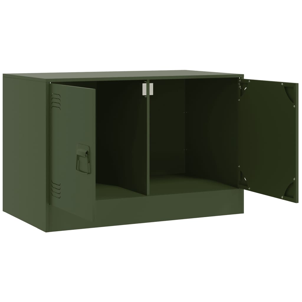 Meubles TV 2 pcs vert olive 67x39x44 cm acier